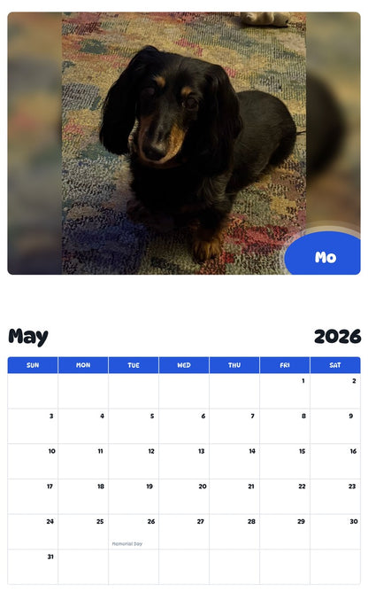 2026 - 2027 Mo - Pawidols Pet Calendar