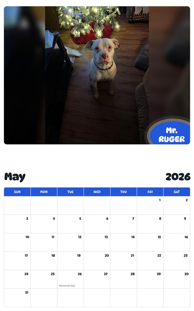 2026 - 2027 Mr. RUGER - Pawidols Pet Calendar