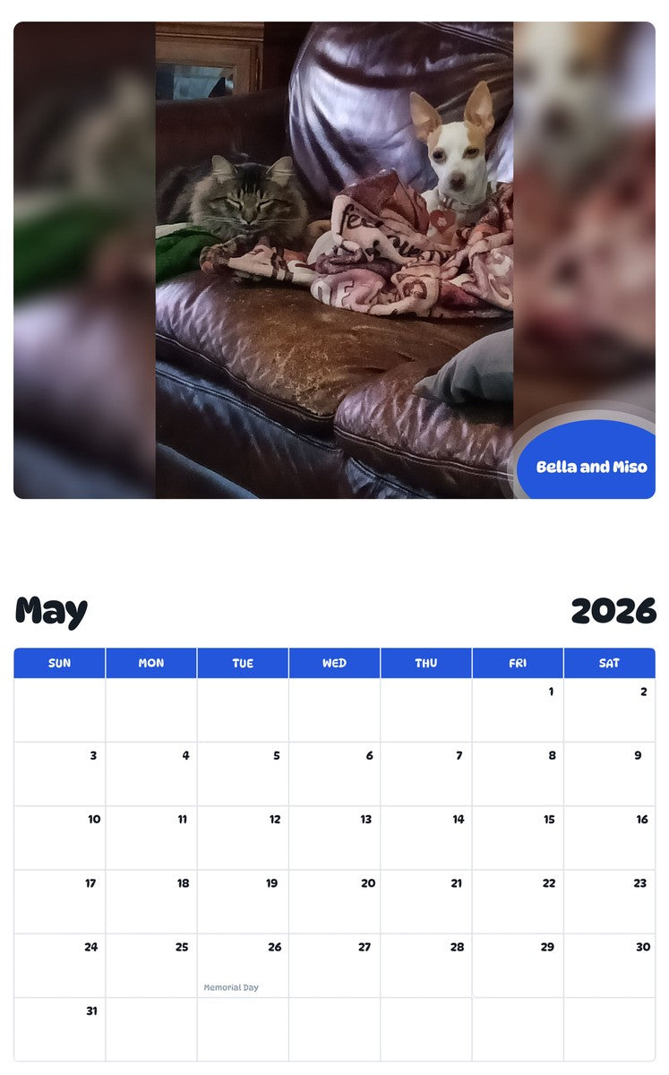 2026 - 2027 Bella and Miso - Pawidols Pet Calendar