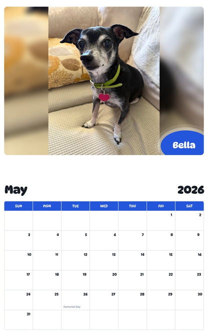 2026 - 2027 Bella - Pawidols Pet Calendar