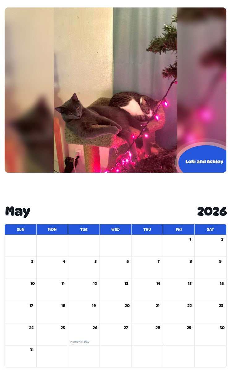 2026 - 2027 Loki and Ashley - Pawidols Pet Calendar