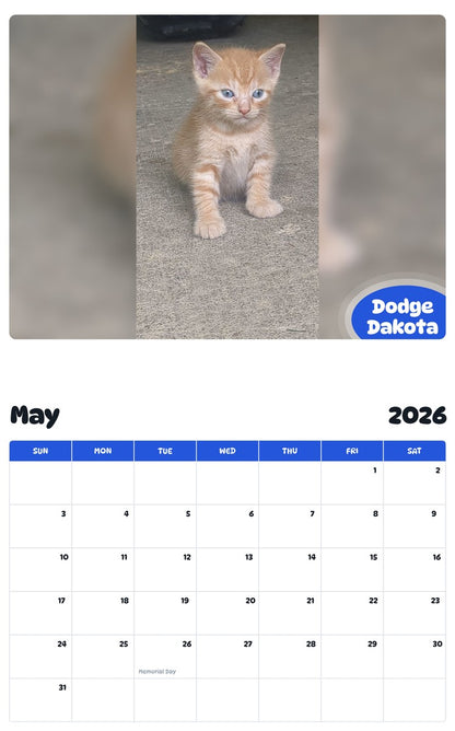 2026 - 2027 Dodge Dakota - Pawidols Pet Calendar