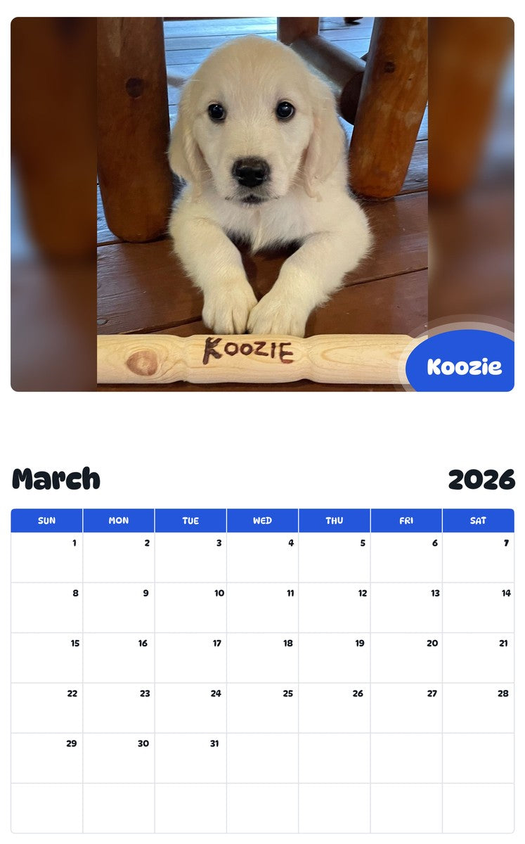 November 2025 - October 2026 Koozie - Pawidols Pet Calendar