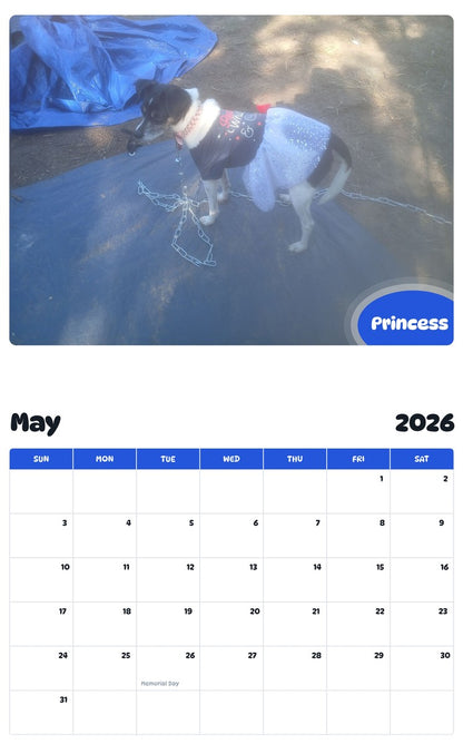 2026 - 2027 Princess - Pawidols Pet Calendar