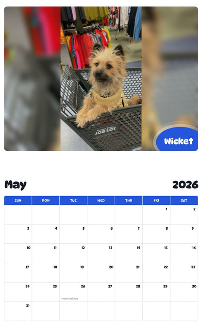 2026 - 2027 Wicket - Pawidols Pet Calendar
