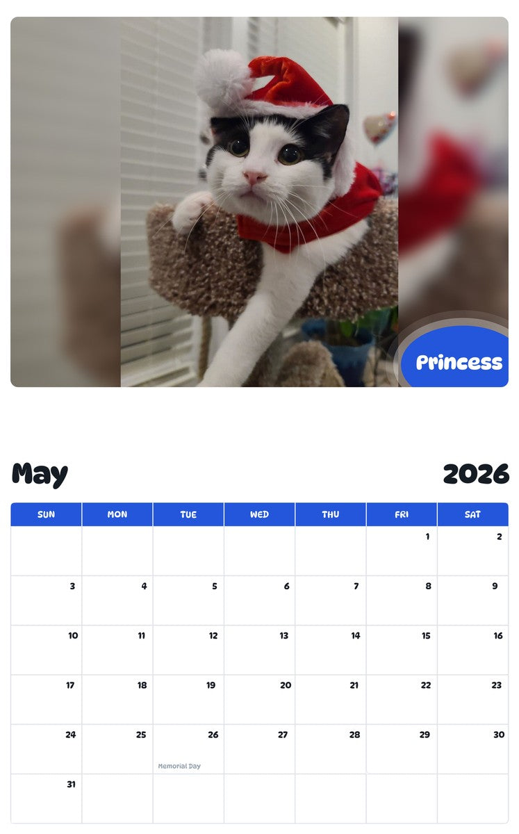 2026 - 2027 Princess - Pawidols Pet Calendar