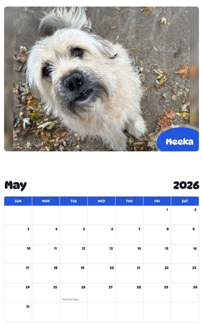 2026 - 2027 Meeka - Pawidols Pet Calendar