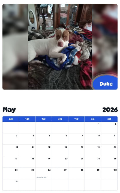 2026 - 2027 Duke - Pawidols Pet Calendar