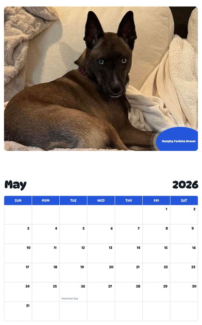 2026 - 2027 Murphy Perkins Brown - Pawidols Pet Calendar
