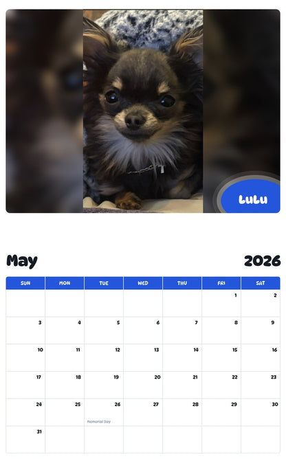 2026 - 2027 LuLu - Pawidols Pet Calendar