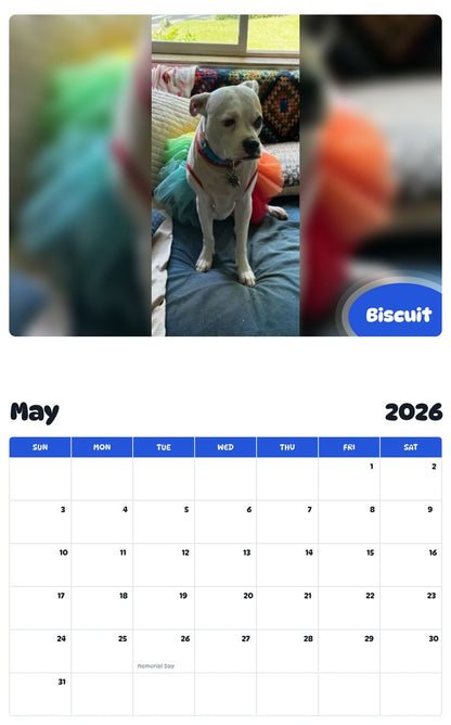 2026 - 2027 Biscuit - Pawidols Pet Calendar