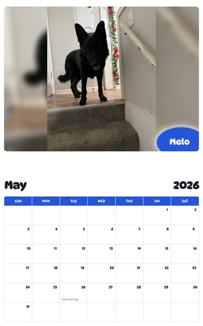 2026 - 2027 Melo - Pawidols Pet Calendar