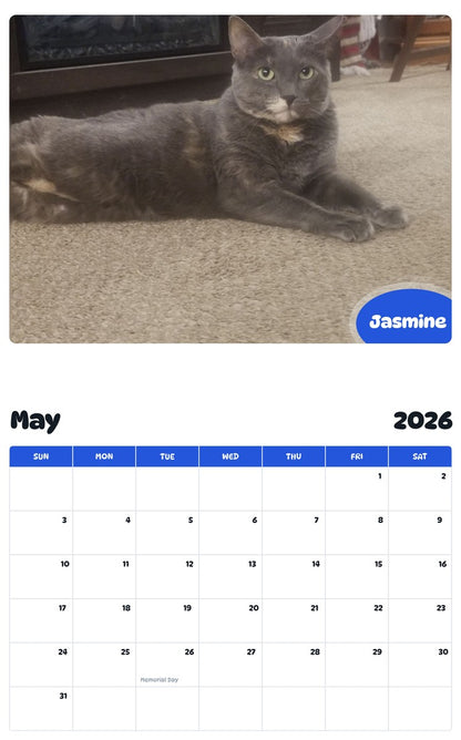 2026 - 2027 Jasmine - Pawidols Pet Calendar