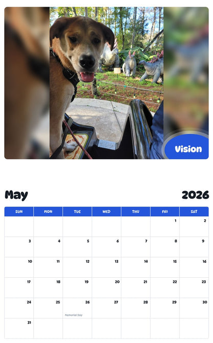 2026 - 2027 Vision - Pawidols Pet Calendar