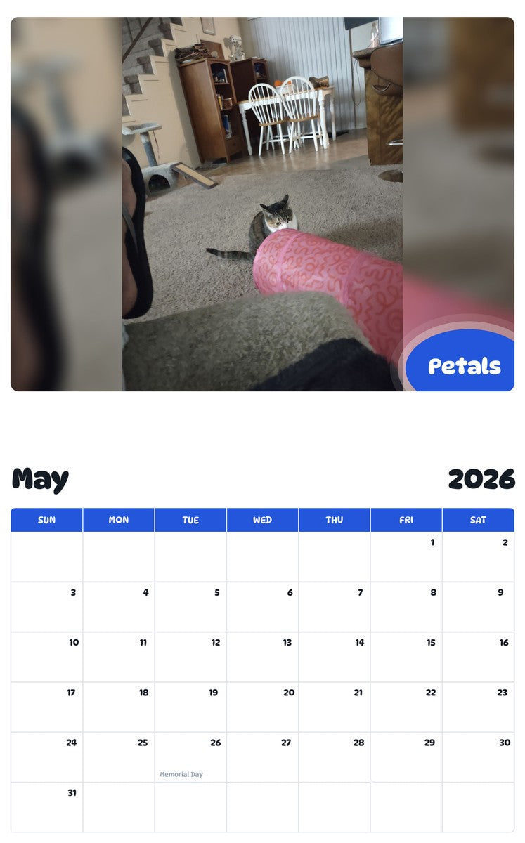 2026 - 2027 Petals - Pawidols Pet Calendar