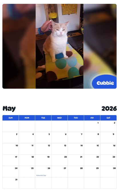 2026 - 2027 Cubbie - Pawidols Pet Calendar