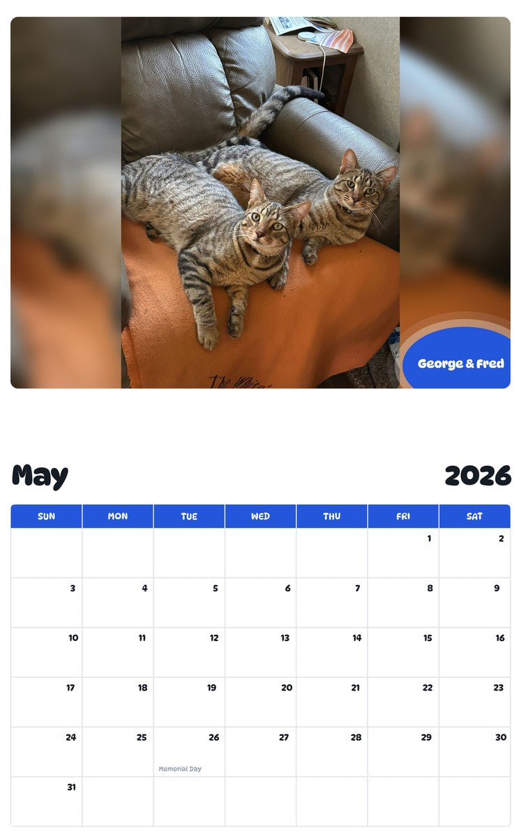 2026 - 2027 George & Fred - Pawidols Pet Calendar