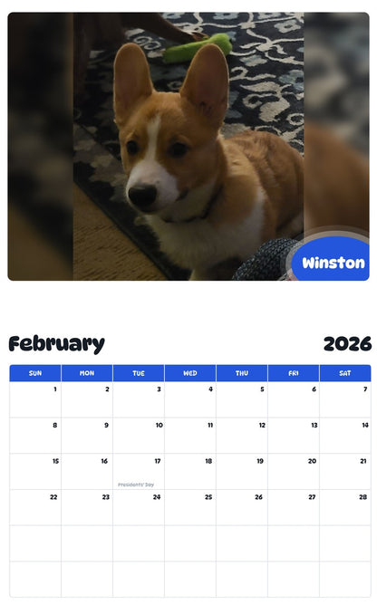 October 2025 - September 2026 Winston - Pawidols Pet Calendar