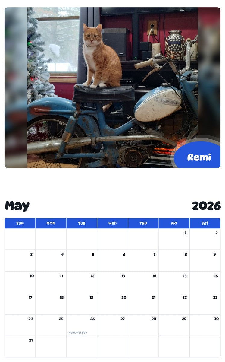2026 - 2027 Remi - Pawidols Pet Calendar