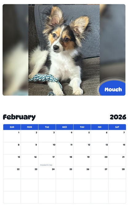 October 2025 - September 2026 Mouch - Pawidols Pet Calendar