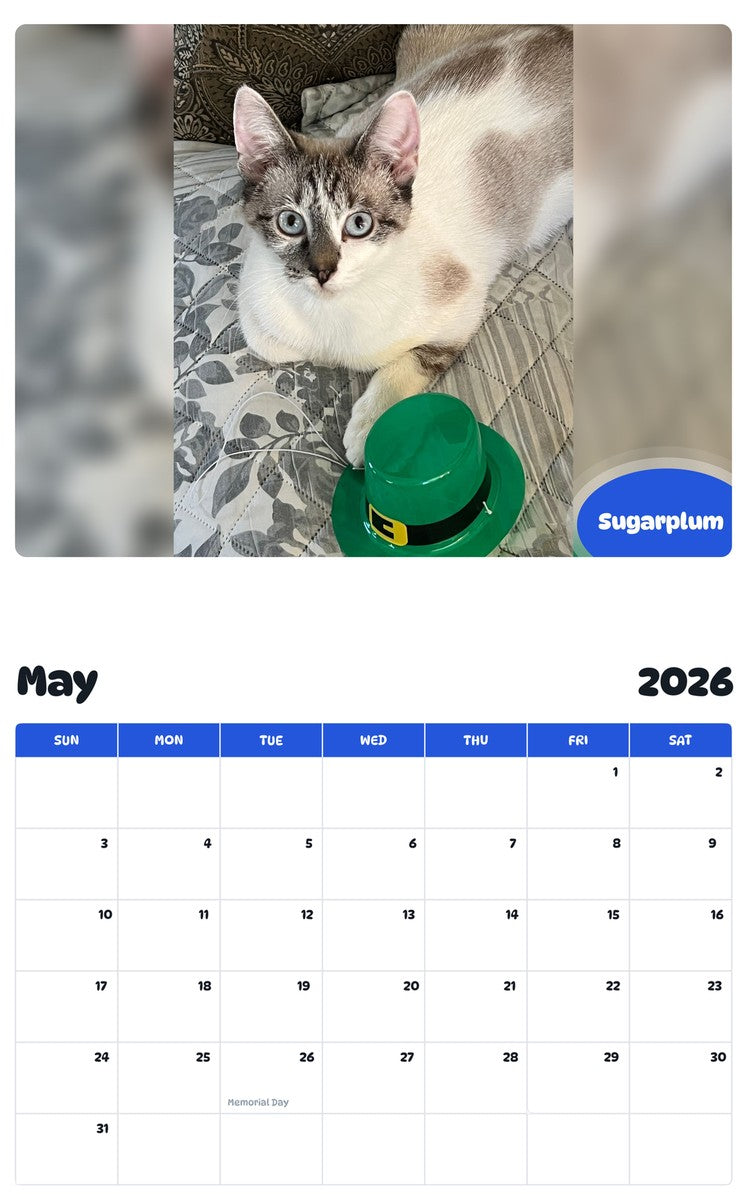 2026 - 2027 Sugarplum - Pawidols Pet Calendar