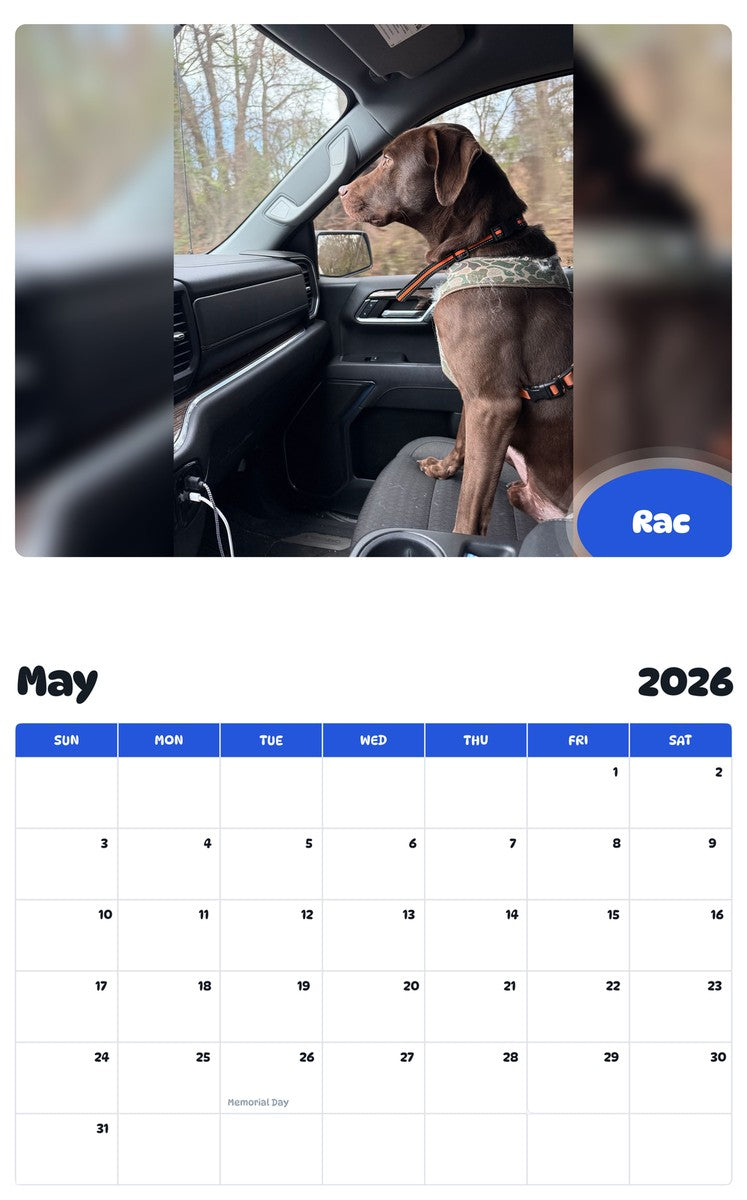 2026 - 2027 Rac - Pawidols Pet Calendar