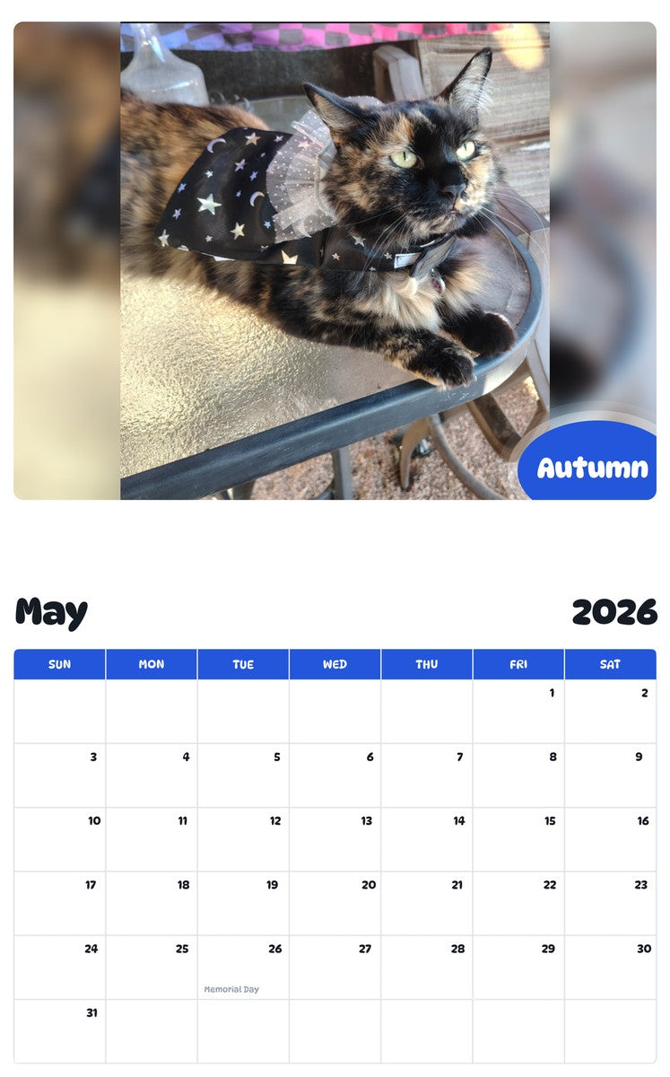 2026 - 2027 Autumn - Pawidols Pet Calendar