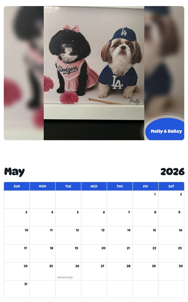2026 - 2027 Molly & Bailey - Pawidols Pet Calendar