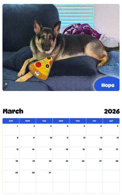 November 2025 - October 2026 Hope - Pawidols Pet Calendar