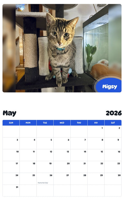 2026 - 2027 Migsy - Pawidols Pet Calendar