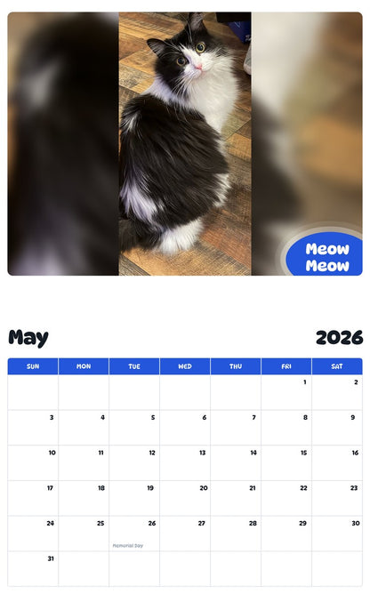2026 - 2027 Meow Meow - Pawidols Pet Calendar