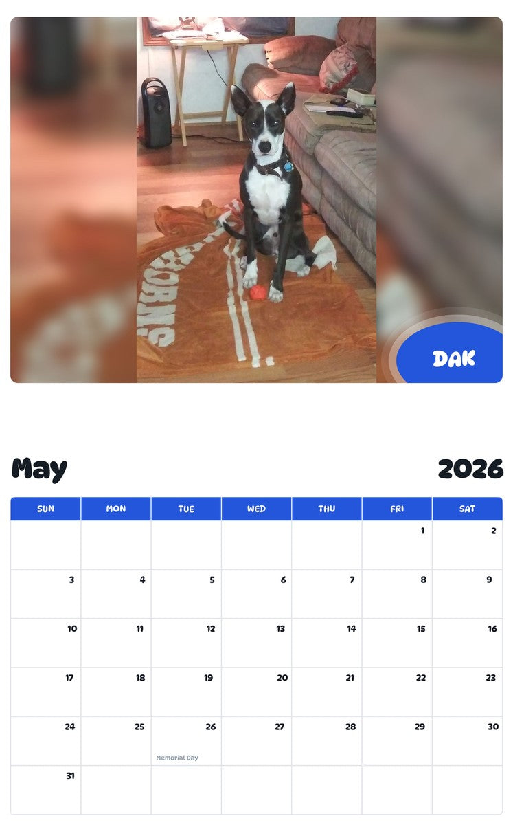 2026 - 2027 DAK - Pawidols Pet Calendar
