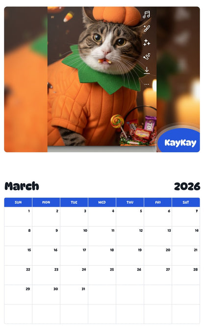 November 2025 - October 2026 KayKay - Pawidols Pet Calendar
