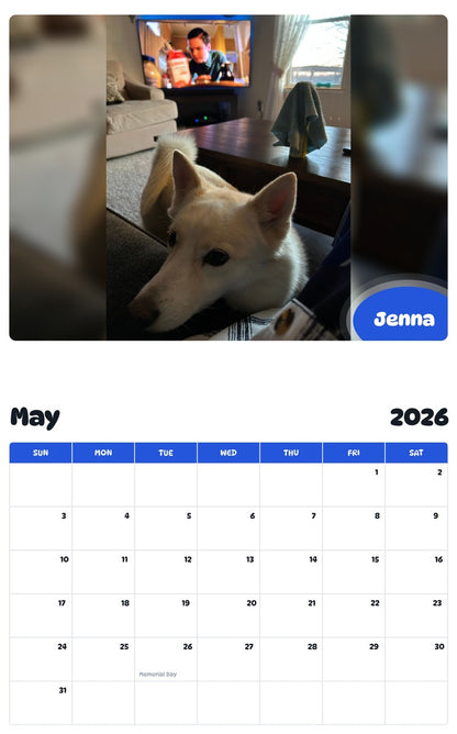 2026 - 2027 Jenna - Pawidols Pet Calendar