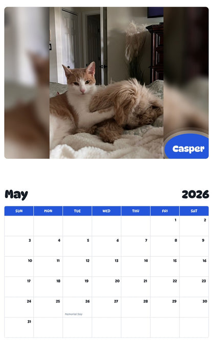 2026 - 2027 Casper - Pawidols Pet Calendar