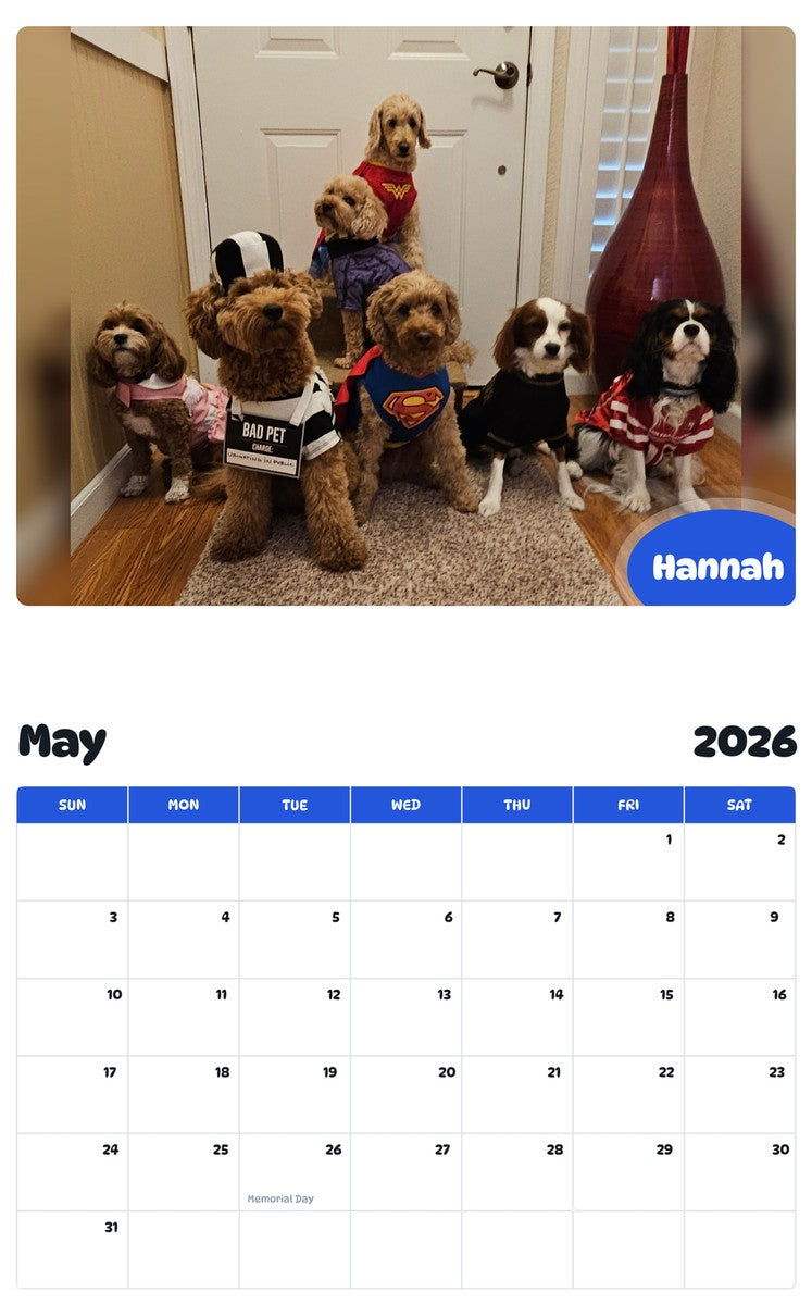 2026 - 2027 Hannah - Pawidols Pet Calendar