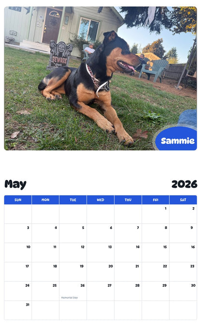 2026 - 2027 Sammie - Pawidols Pet Calendar