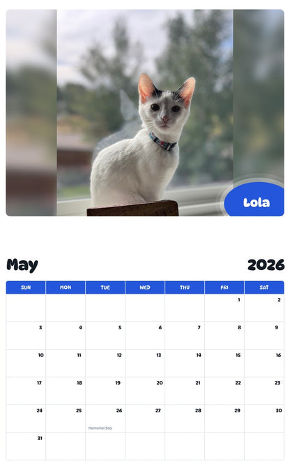 2026 - 2027 Lola - Pawidols Pet Calendar