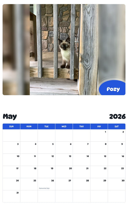 2026 - 2027 Pozy - Pawidols Pet Calendar