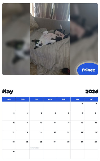 2026 - 2027 Prince - Pawidols Pet Calendar
