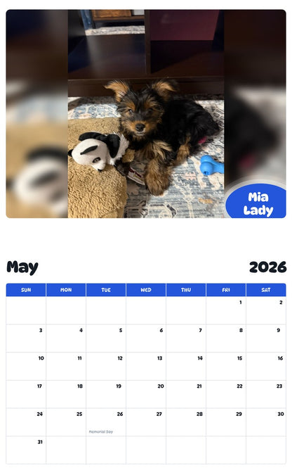 2026 - 2027 Mia Lady - Pawidols Pet Calendar