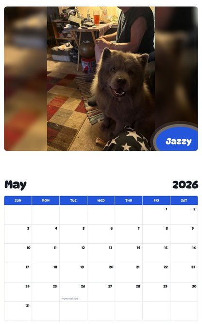 2026 - 2027 Jazzy - Pawidols Pet Calendar