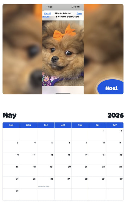 2026 - 2027 Noel - Pawidols Pet Calendar