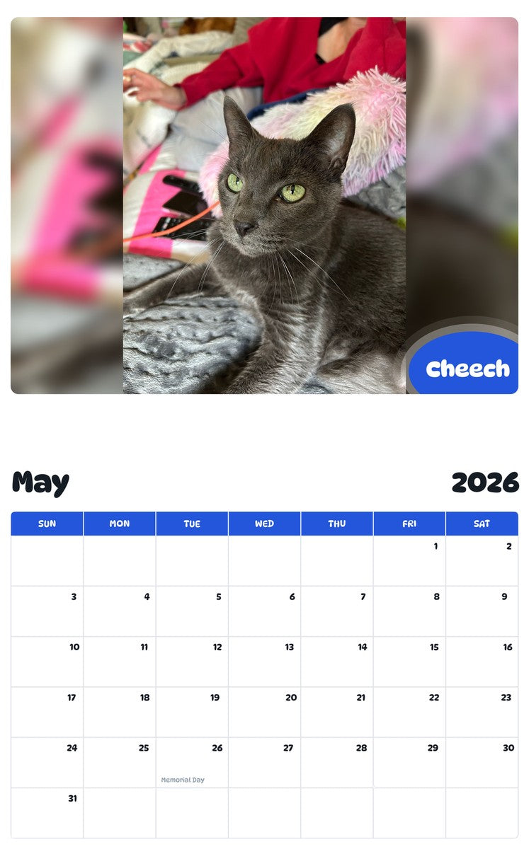 2026 - 2027 Cheech - Pawidols Pet Calendar