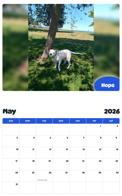 2026 - 2027 Hope - Pawidols Pet Calendar