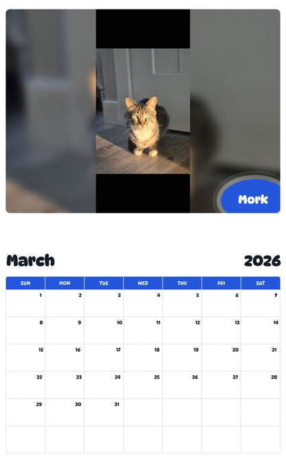 November 2025 - October 2026 Mork - Pawidols Pet Calendar