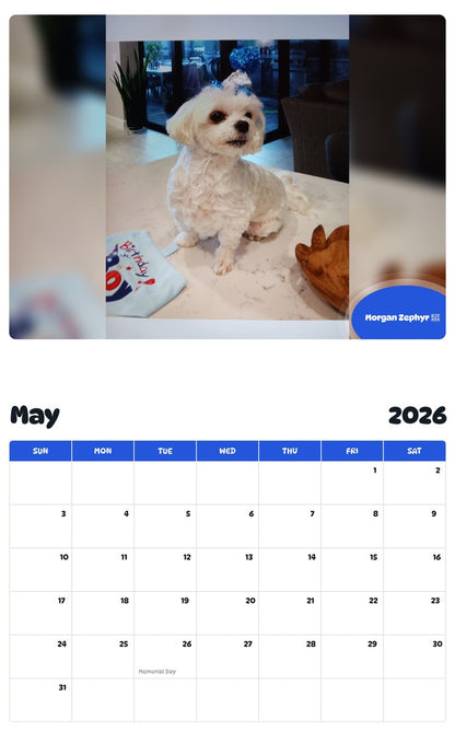 2026 - 2027 Morgan Zephyr 💔 - Pawidols Pet Calendar