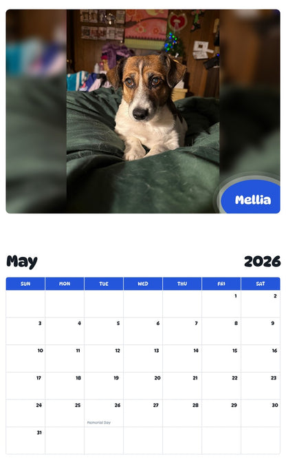 2026 - 2027 Mellia - Pawidols Pet Calendar