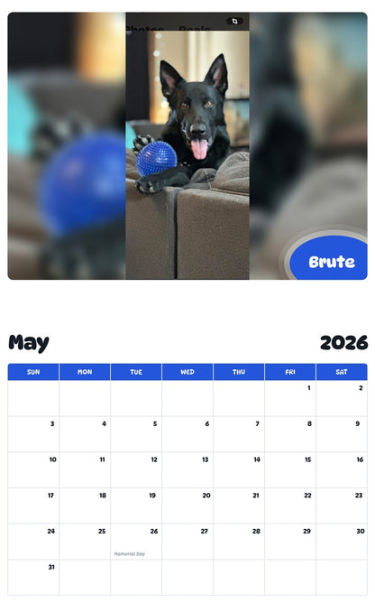 2026 - 2027 Brute - Pawidols Pet Calendar