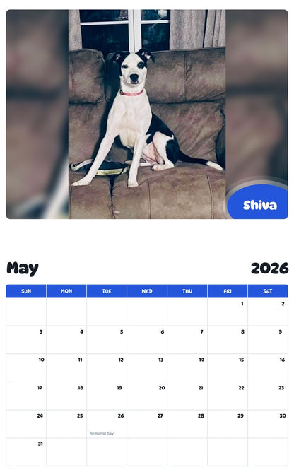 2026 - 2027 Shiva - Pawidols Pet Calendar